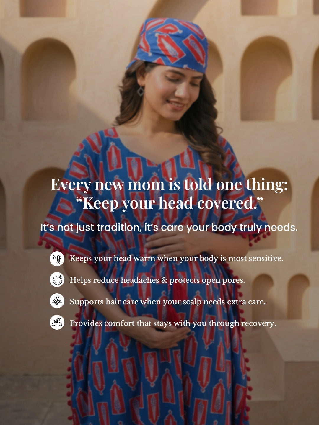 indigo-red-floral-print-cotton-maternity-feeding-friendly-kaftan-dress