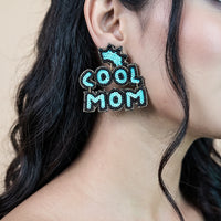 Cool Mom Handcrafted Statement Earrings – Turquoise Blue