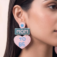 Mom To Be Handcrafted Statement Earrings – Light Pink