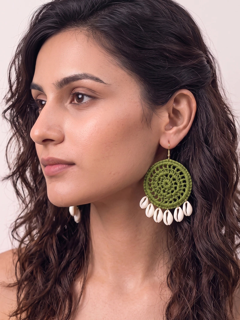 Baby Moon Handcrafted Beaded Statement Earrings