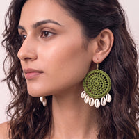 Baby Moon Handcrafted Beaded Statement Earrings