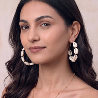 Sea Snail Handcrafted Hoop Earring - Ivory