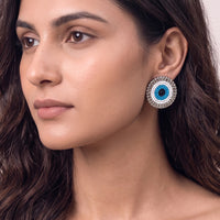 Nazar Batu Handcrafted Beaded Statement Earrings – Blue