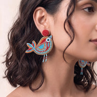 Handcrafted Beaded Chirayia Si Statement Earrings – Multicolour