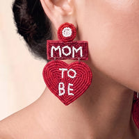 Mom To Be Handcrafted Statement Earrings – Maroon