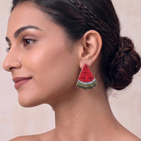 Slice of Summer Handcrafted Beaded Statement Earrings
