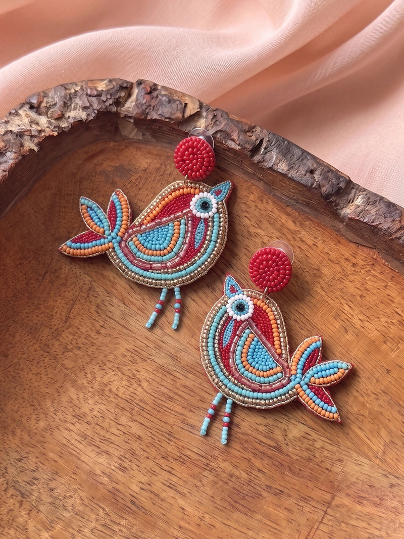 Handcrafted Beaded Chirayia Si Statement Earrings – Multicolour