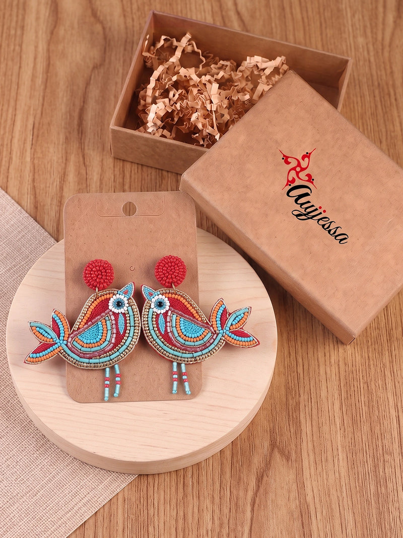 Handcrafted Beaded Chirayia Si Statement Earrings – Multicolour