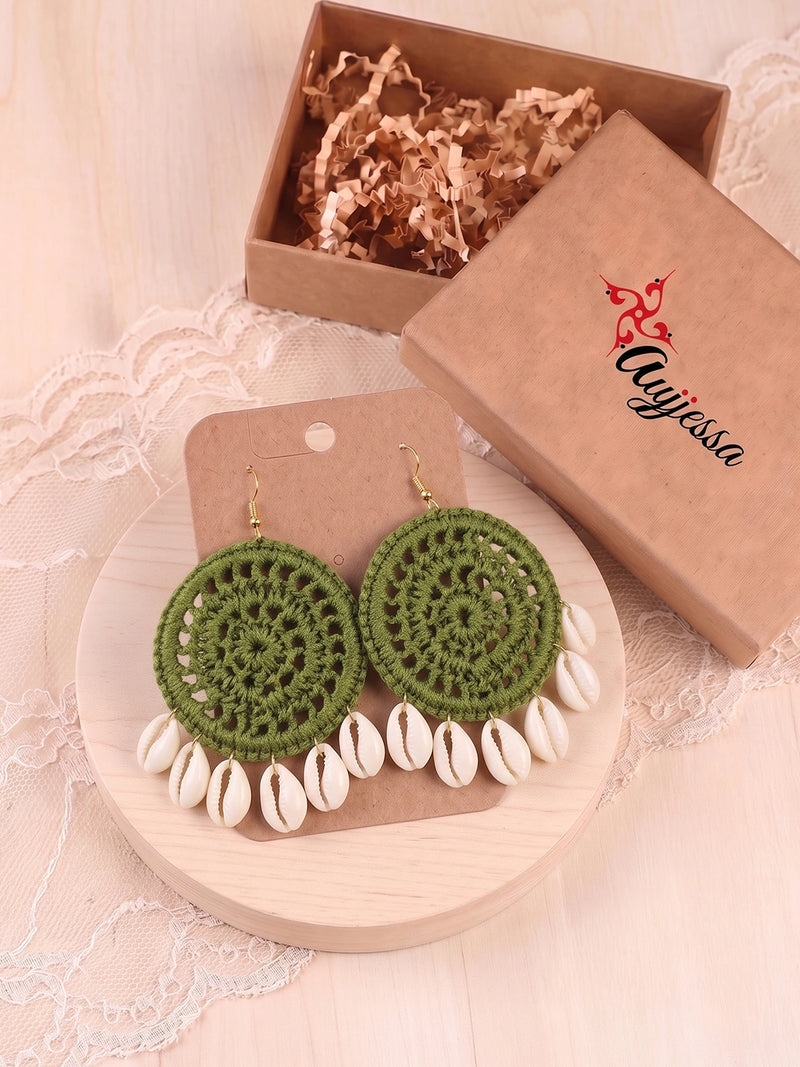 Baby Moon Handcrafted Beaded Statement Earrings