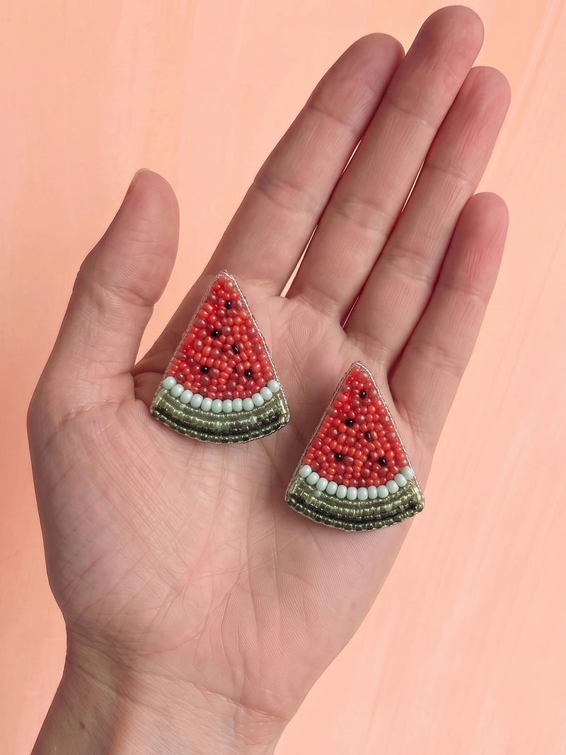 Slice of Summer Handcrafted Beaded Statement Earrings