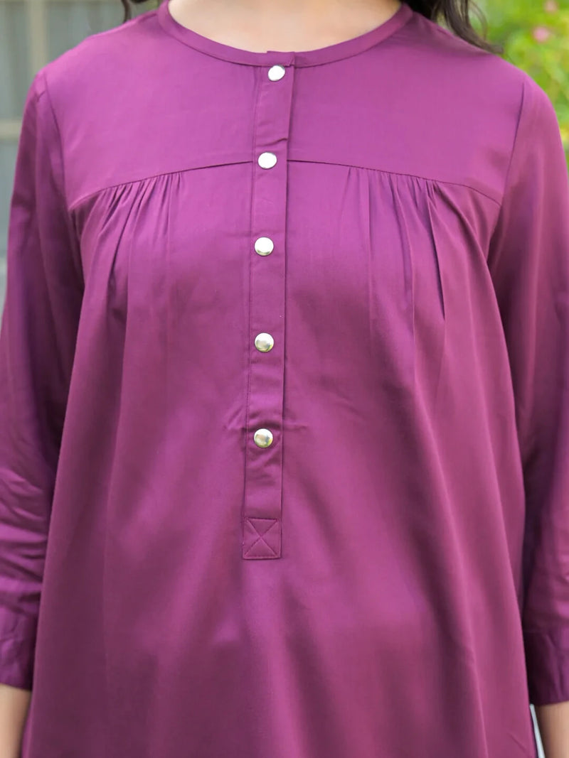 Plum Maternity Feeding-Friendly Top