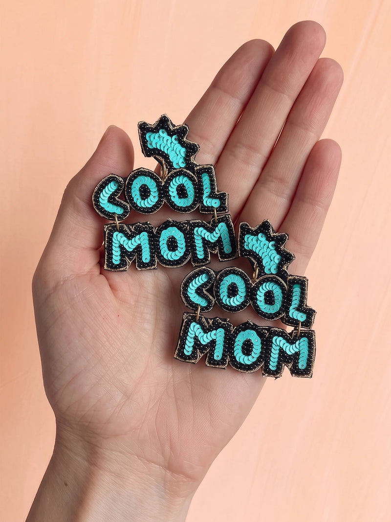 Cool Mom Handcrafted Statement Earrings – Turquoise Blue