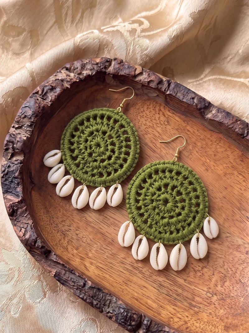 Baby Moon Handcrafted Beaded Statement Earrings