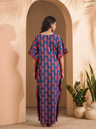 indigo-red-floral-print-cotton-maternity-feeding-friendly-kaftan-dress