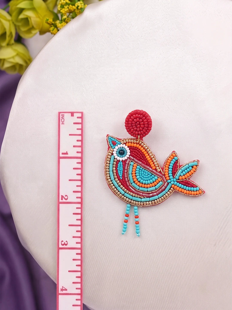 Handcrafted Beaded Chirayia Si Statement Earrings – Multicolour