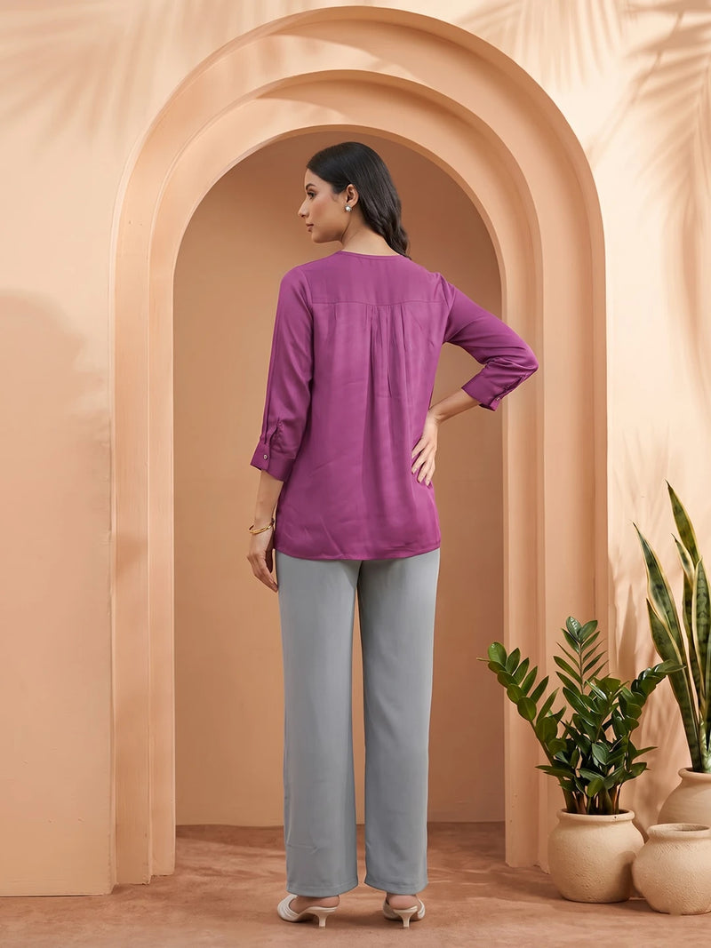 Plum Maternity Feeding-Friendly Top