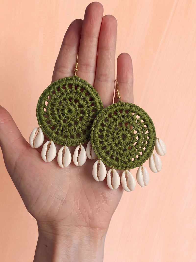 Baby Moon Handcrafted Beaded Statement Earrings