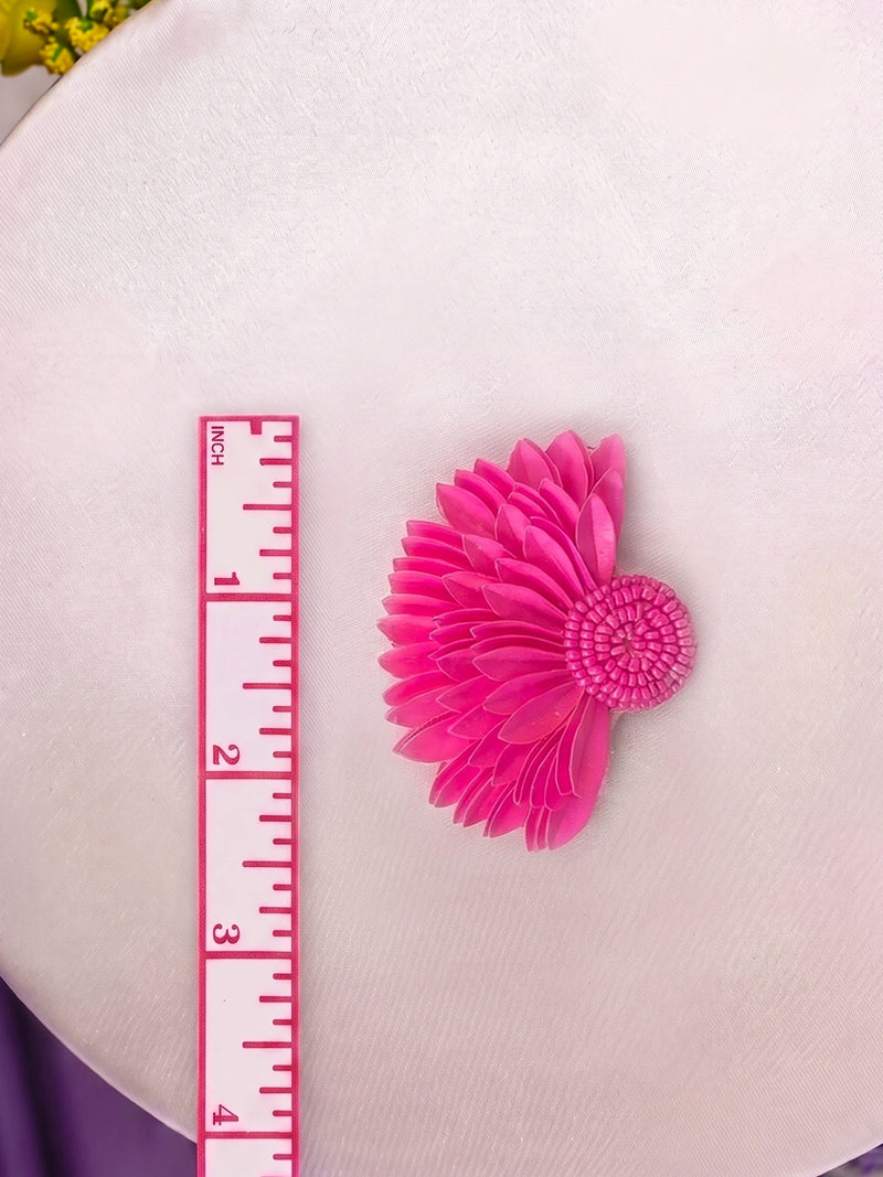 Wings of Angel Mom Handcrafted Statement Earrings - Fuchsia
