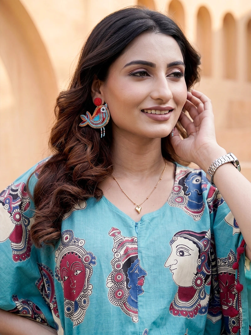 Handcrafted Beaded Chirayia Si Statement Earrings – Multicolour