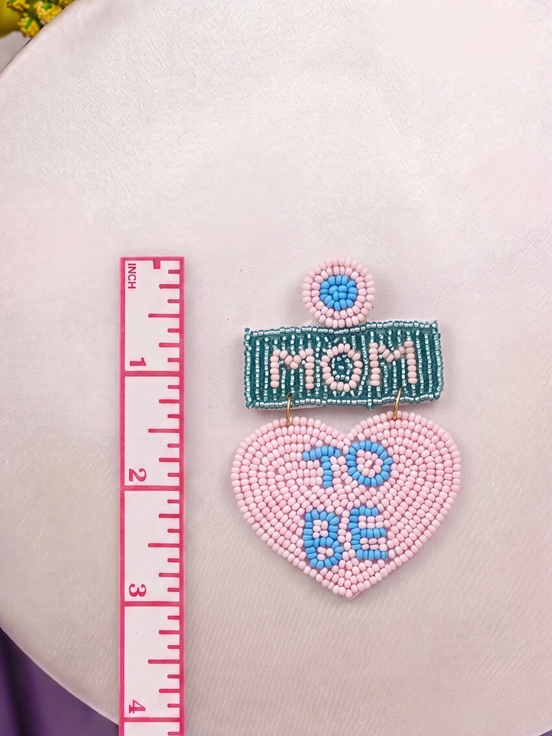 Mom To Be Handcrafted Statement Earrings – Light Pink