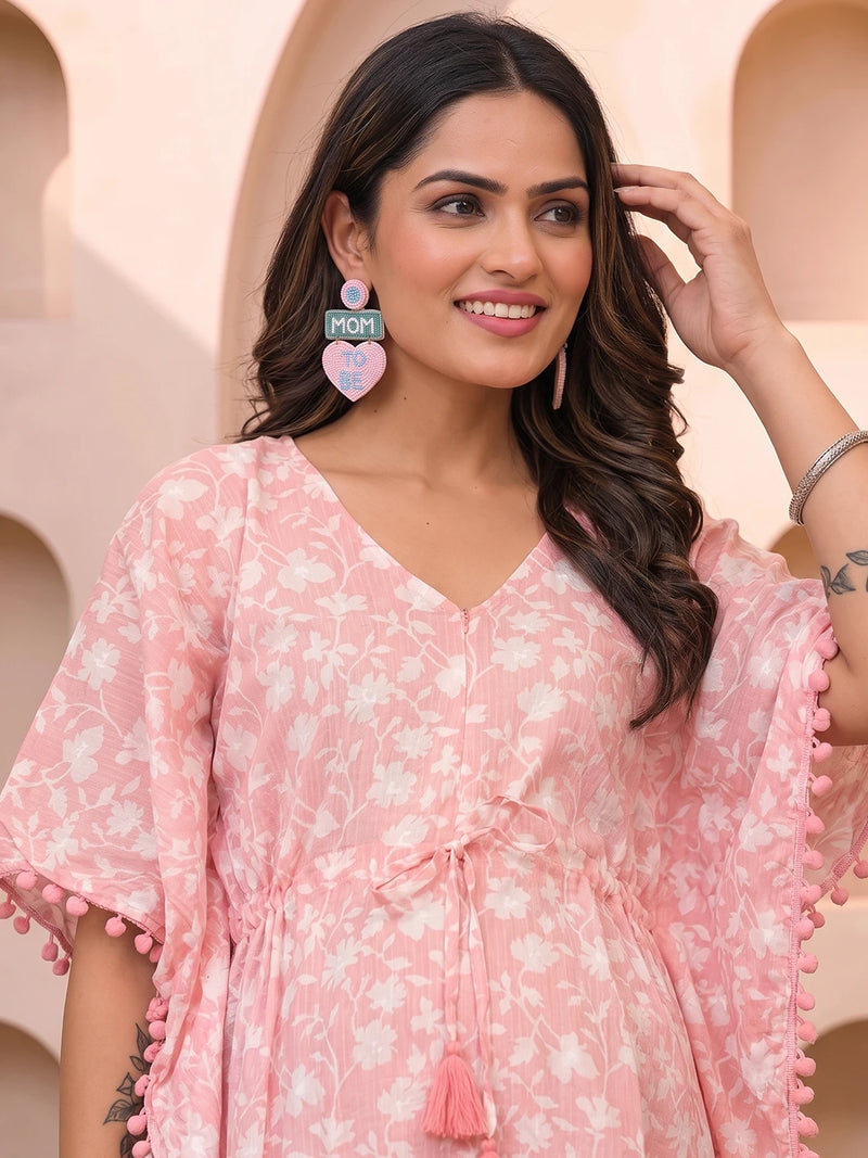 Mom To Be Handcrafted Statement Earrings – Light Pink