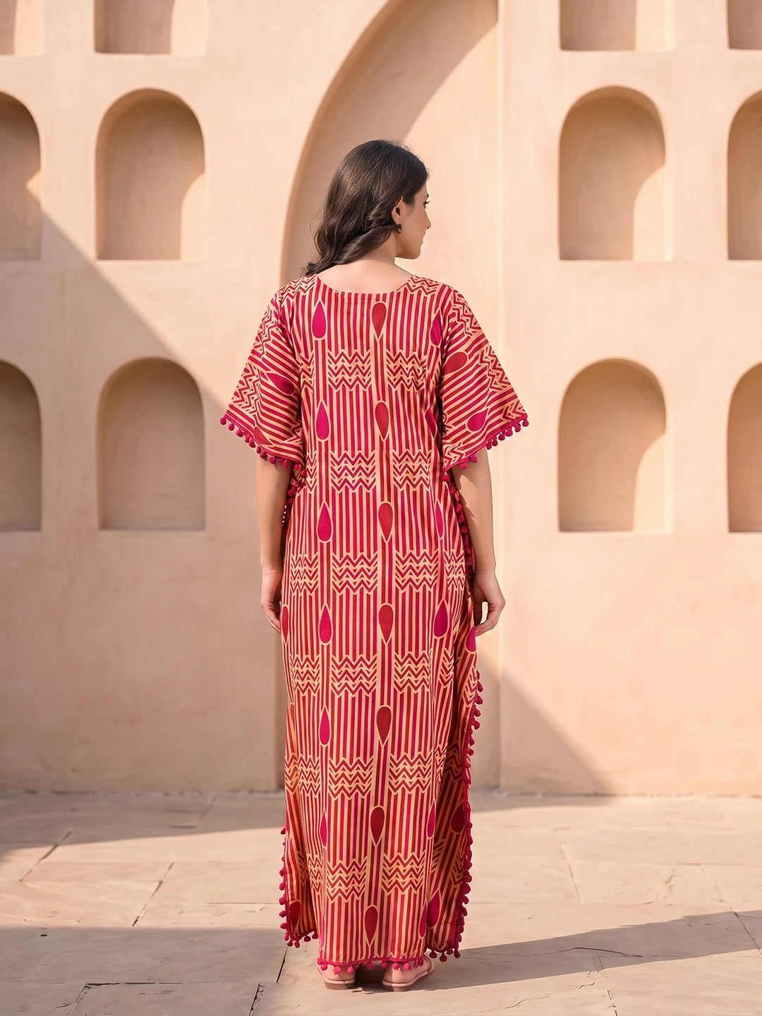 beige-maroon-geometric-print