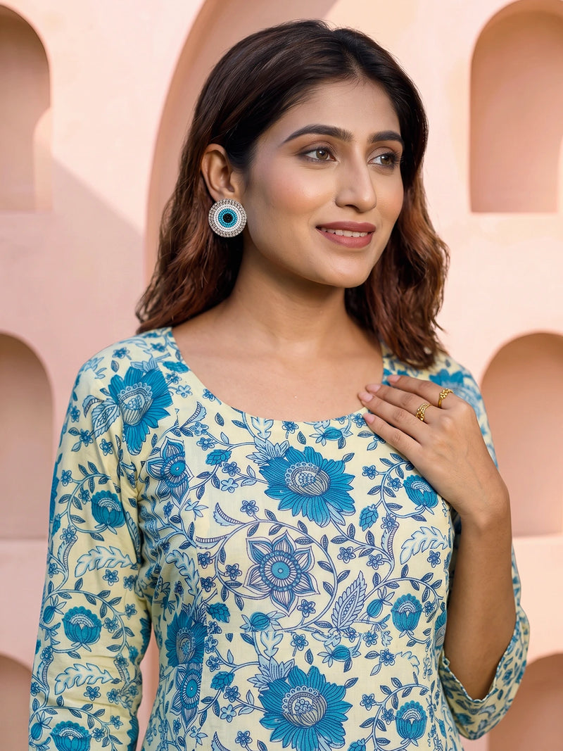 Nazar Batu Handcrafted Beaded Statement Earrings – Blue