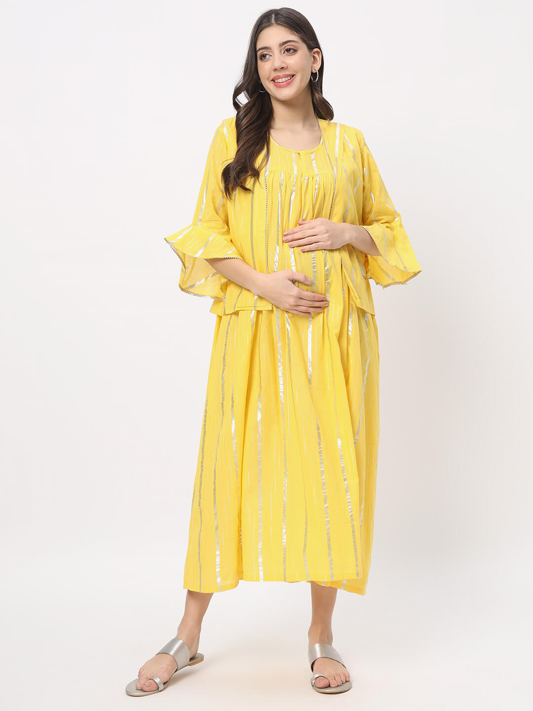 Shop Yellow Embroidered Jacket With Crop Top N Skirt Party Wear Online at  Best Price | Cbazaar