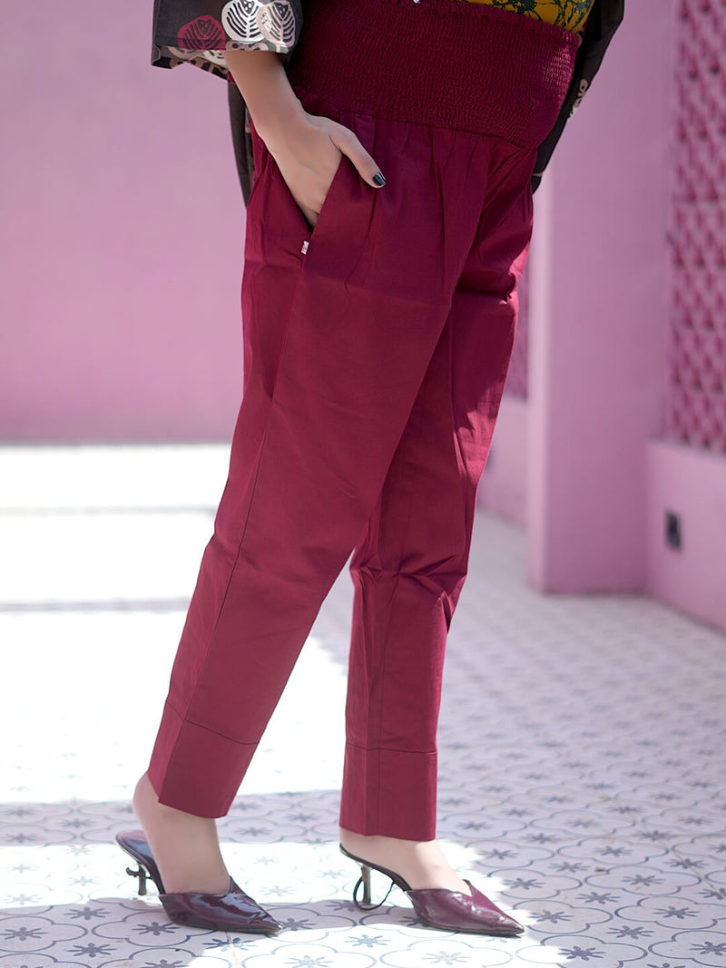 Brown Maroon Ethnic Printed Maternity & Feeding Friendly Cotton Co-ord Set